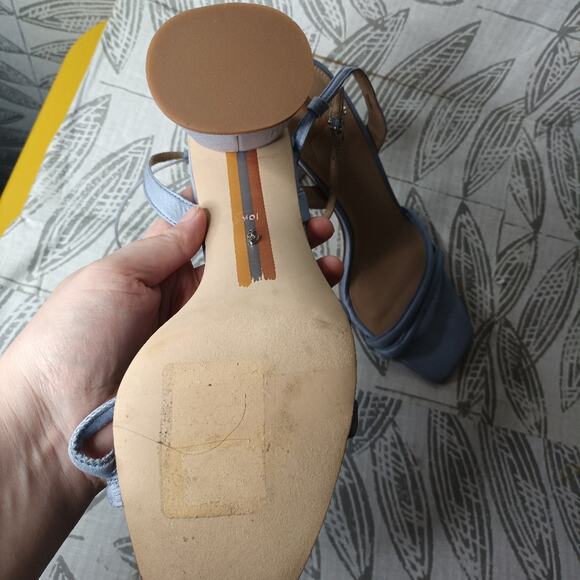 Sam Edelman Kia Heels Strappy Sandals Blue Strappy Round Heels - Picture 10 of 12